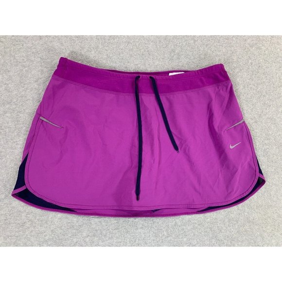 Nike Dri Fit Compression Lined Shorts Skirt (Women's Large) Purple - Picture 1 of 10